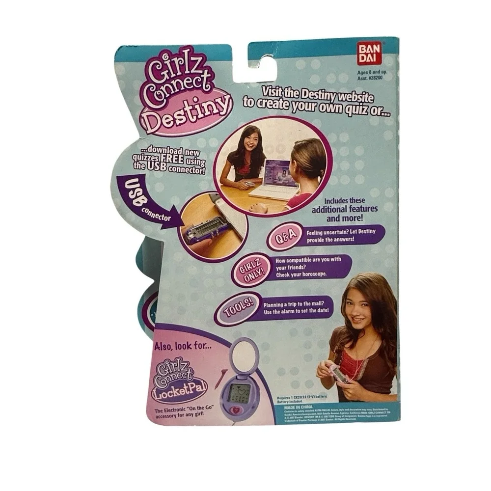Y2K Girlz Connect Destiny Quiz Device Toy USB Alarm Horoscope Stylus Necklace